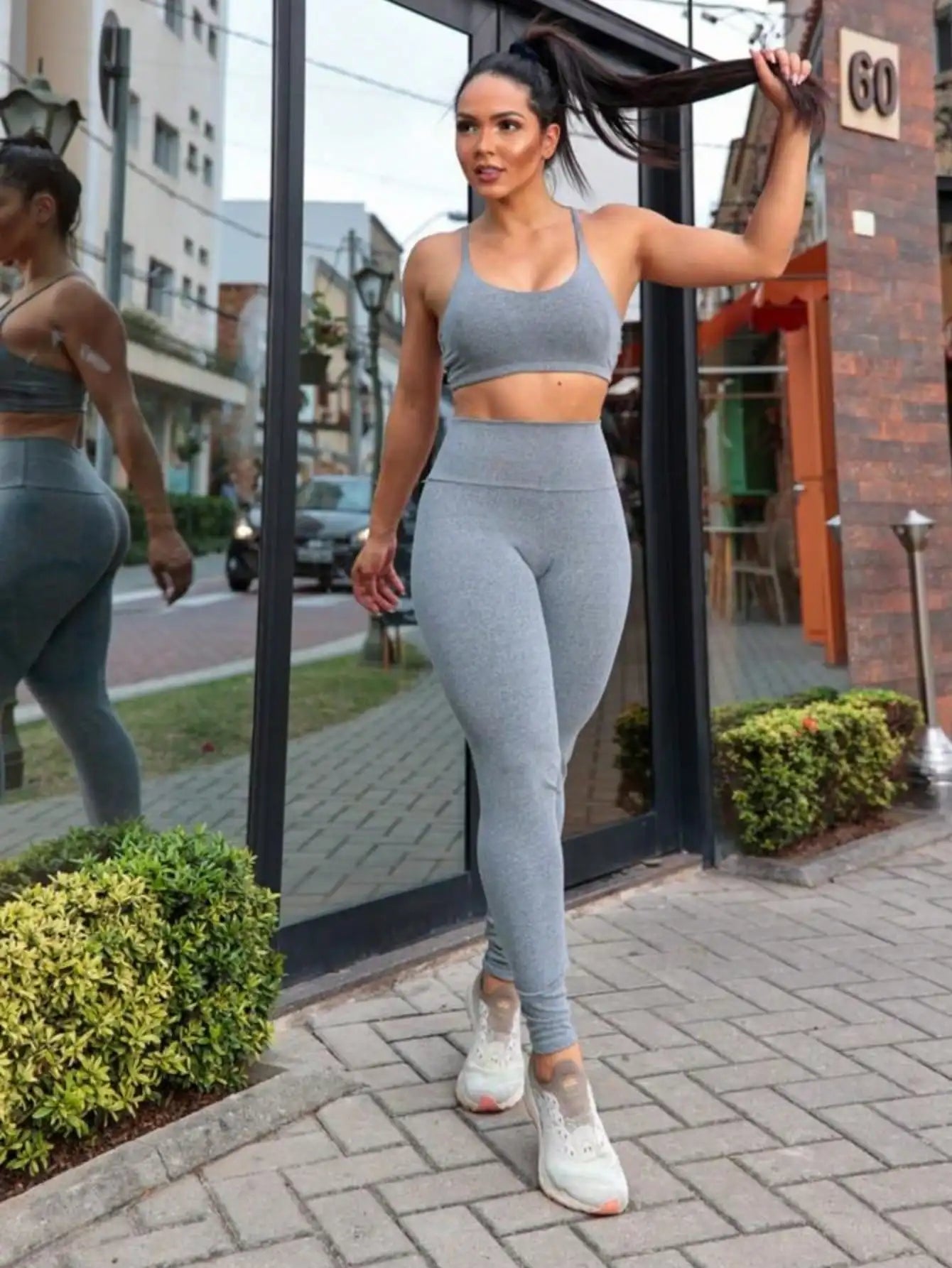 Conjunto Fitness Feminino Top e Calça Legging Para Academia e Dia a dia