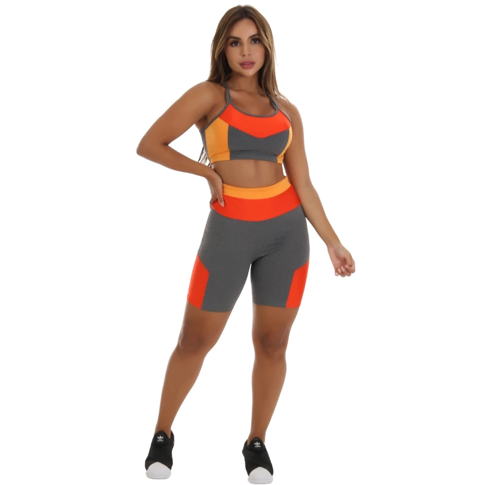 Conjunto Academia Detalhe Em Trilobal (Bermudas + Top C/Bojo)