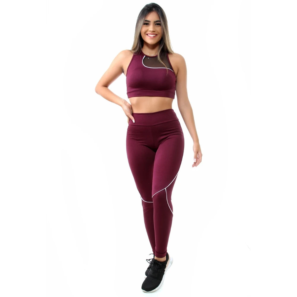 Conjunto Legging Detalhe e Vivo, top com bojo