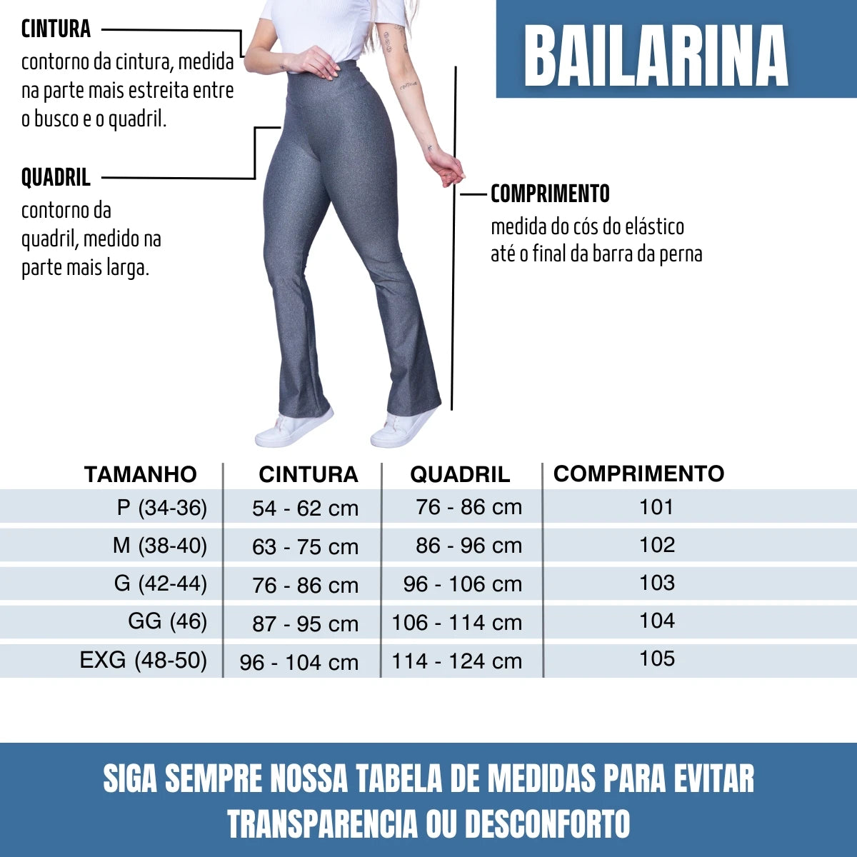 Calça Legging Feminina Bailarina Boca de Sino