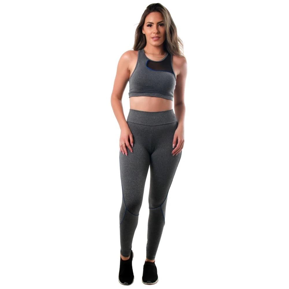 Conjunto Legging Detalhe e Vivo, top com bojo