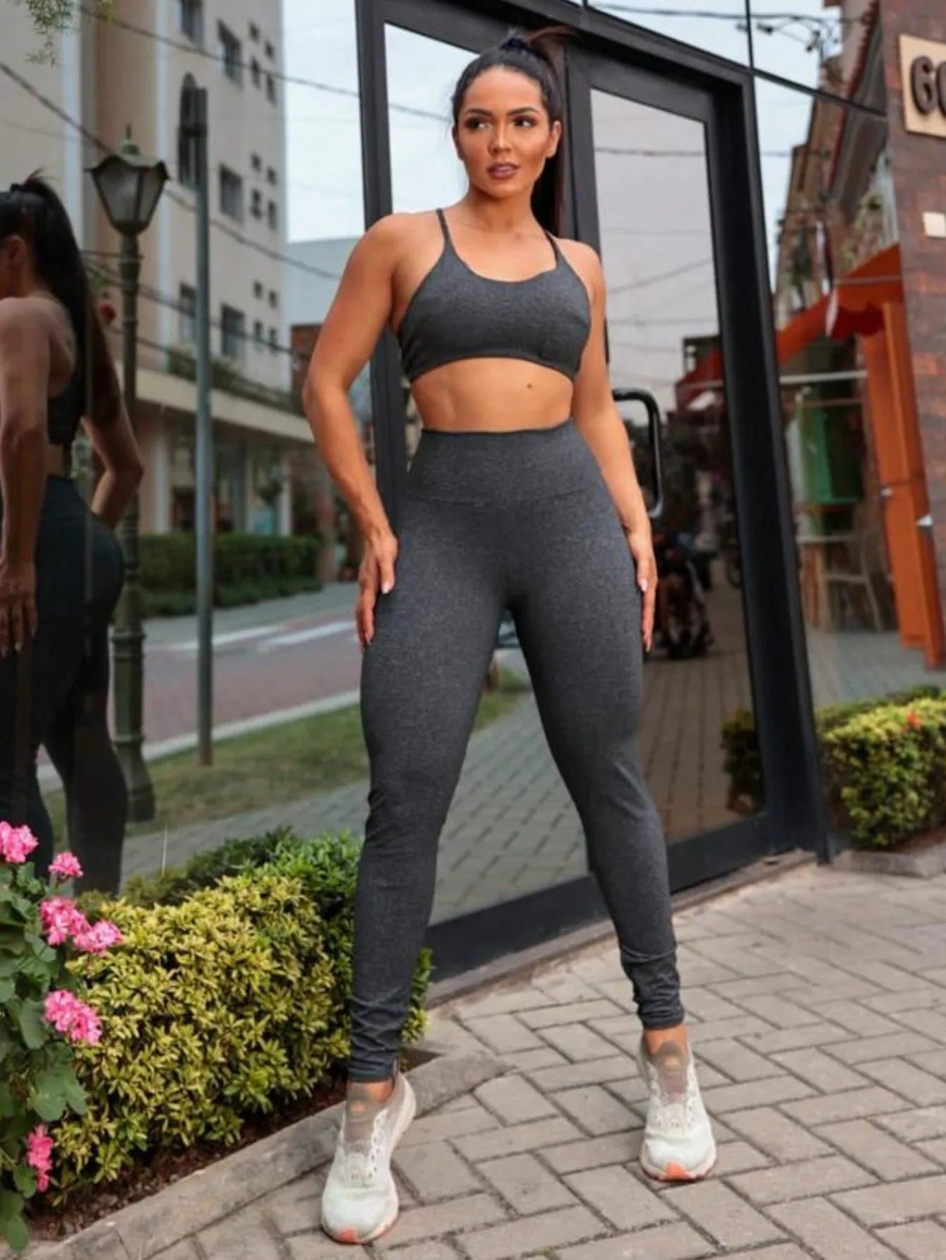 Conjunto Fitness Feminino Top e Calça Legging Para Academia e Dia a dia