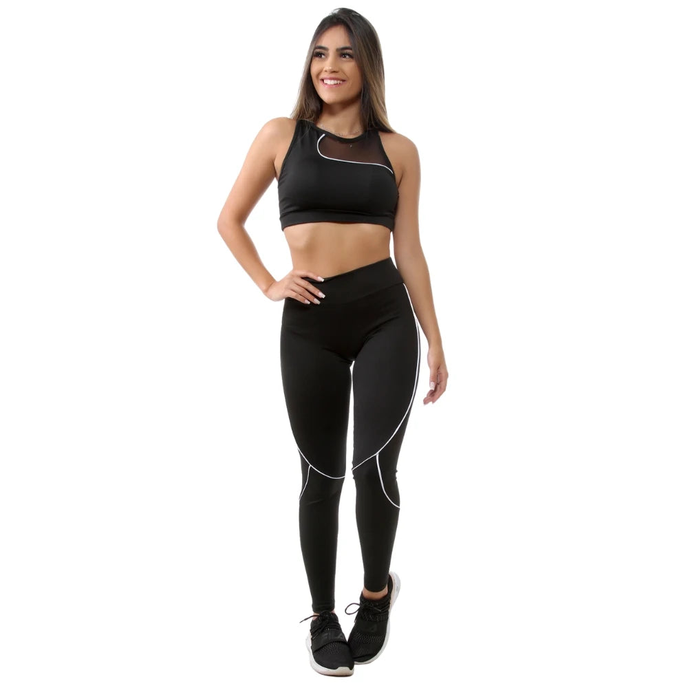 Conjunto Legging Detalhe e Vivo, top com bojo