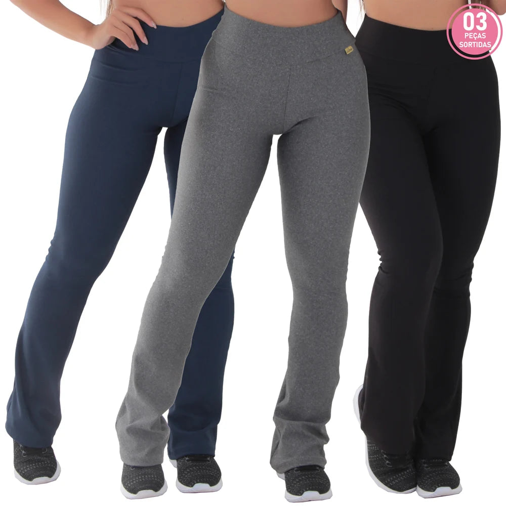 KIT Compre 2 leve 3 LEGGINGS TÉRMICA PELUCIADA FLARE BAILARINA