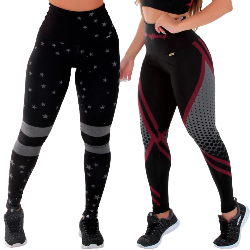 Compre 1 Leve 2. Calça Leggings estampadas, Não fica transparente.