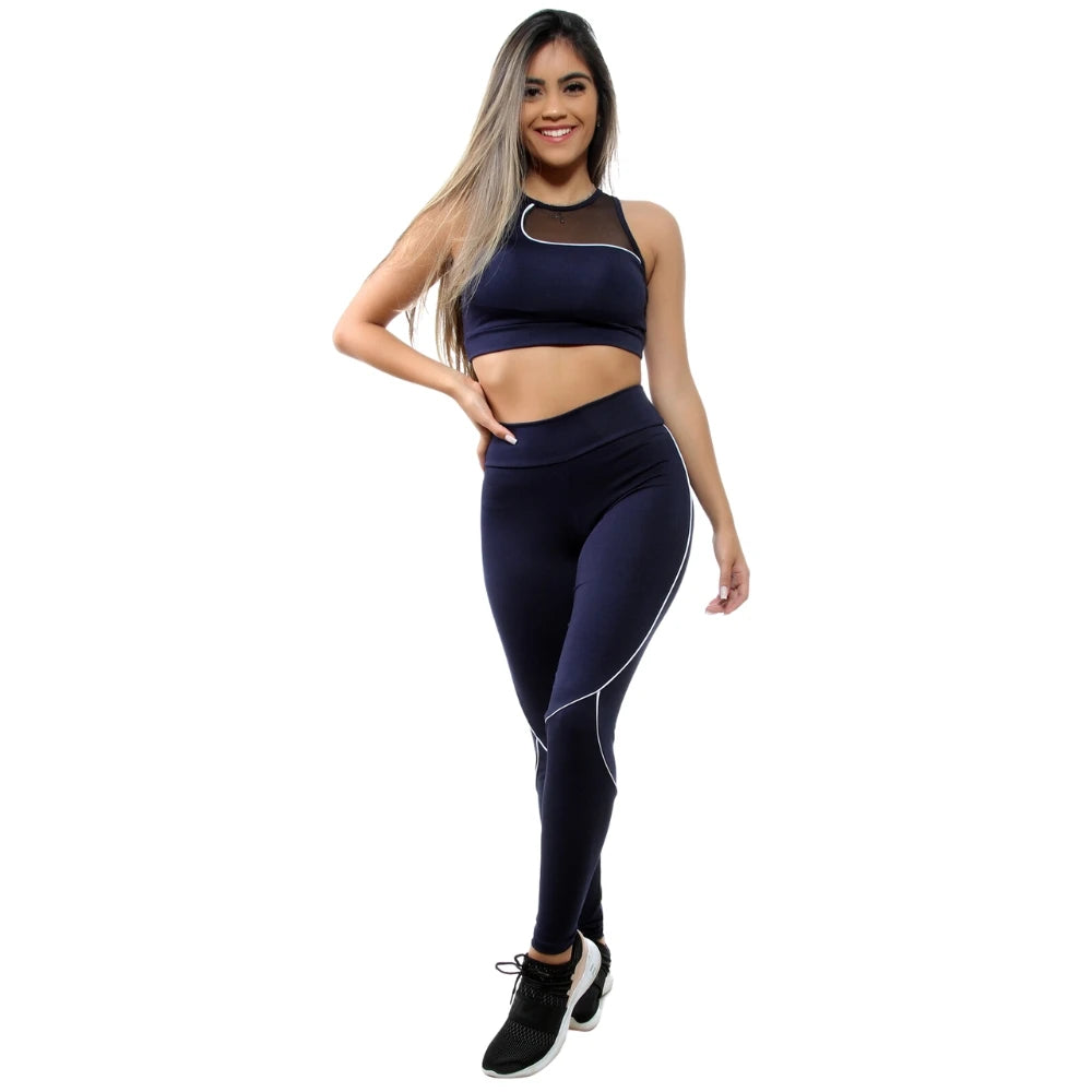 Conjunto Legging Detalhe e Vivo, top com bojo