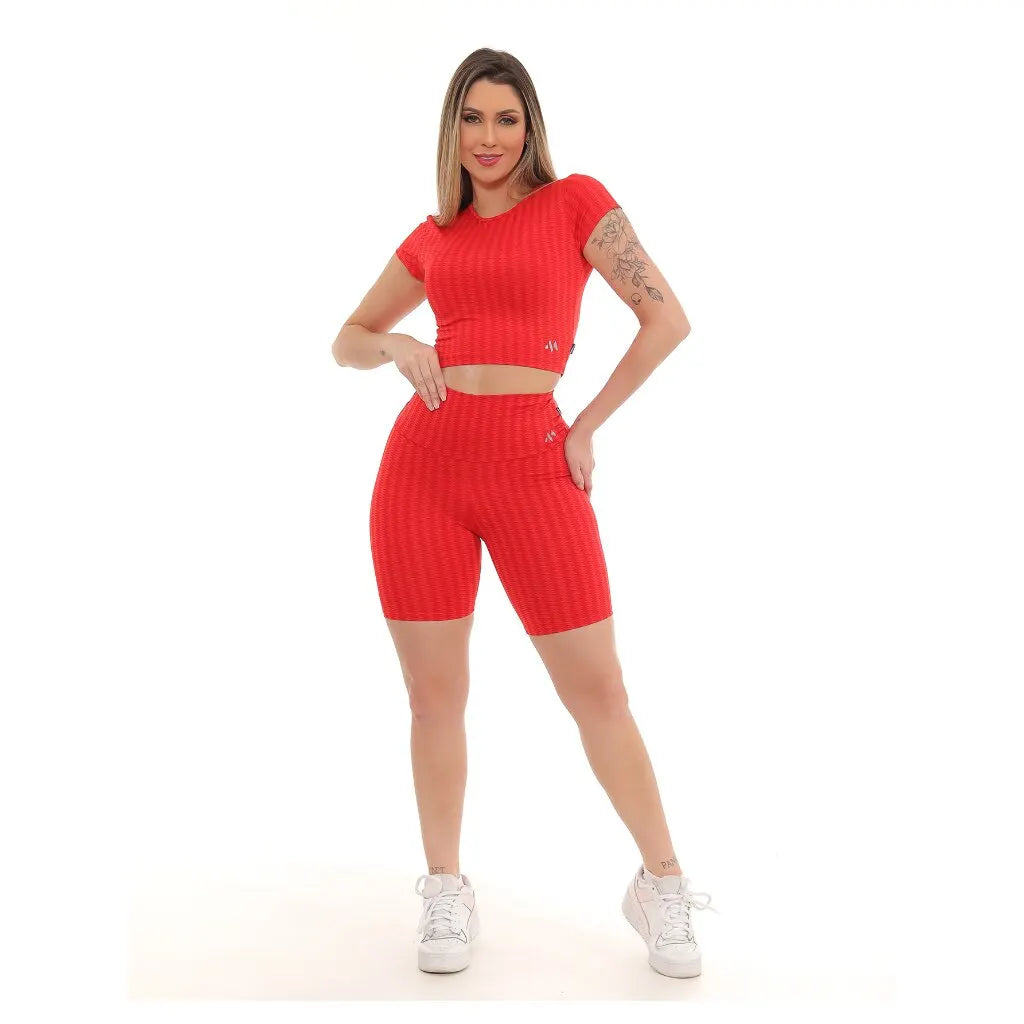 Conjunto Academia com Bermuda Estampado Modelo 3D