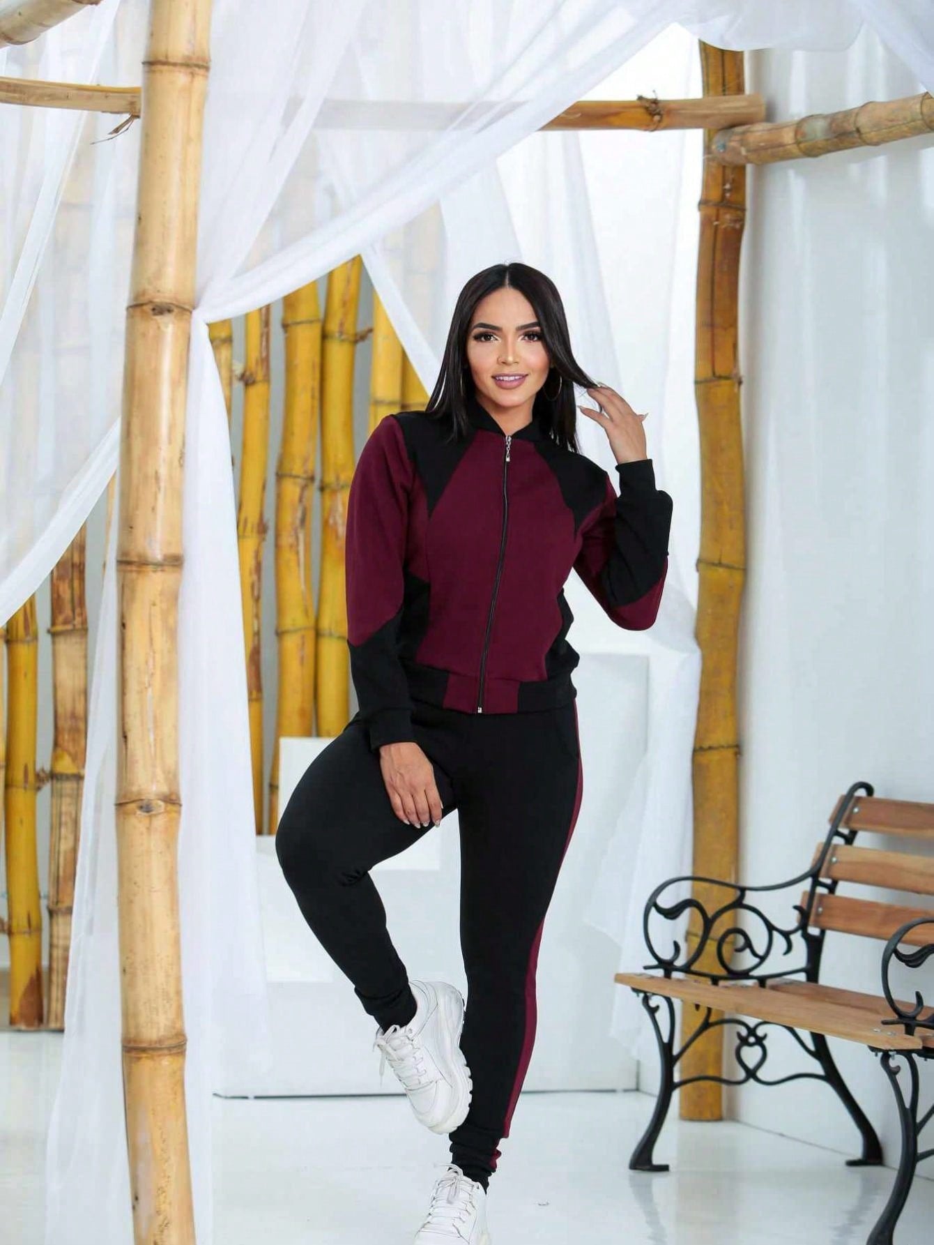 Conjunto Feminino de inverno malha crepe