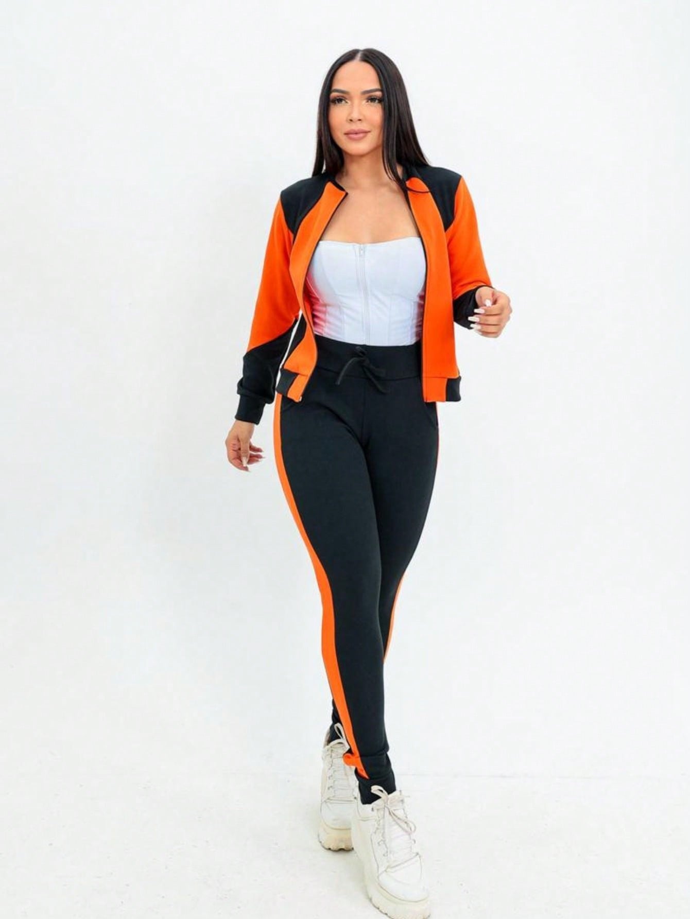 Conjunto Feminino de inverno malha crepe