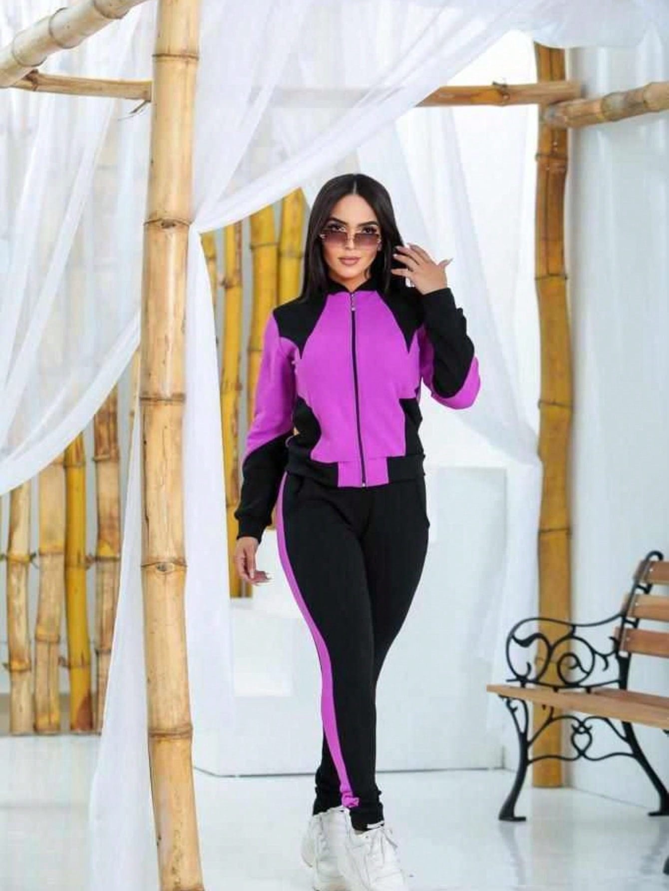 Conjunto Feminino de inverno malha crepe