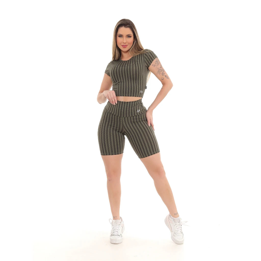 Conjunto Academia com Bermuda Estampado Modelo 3D