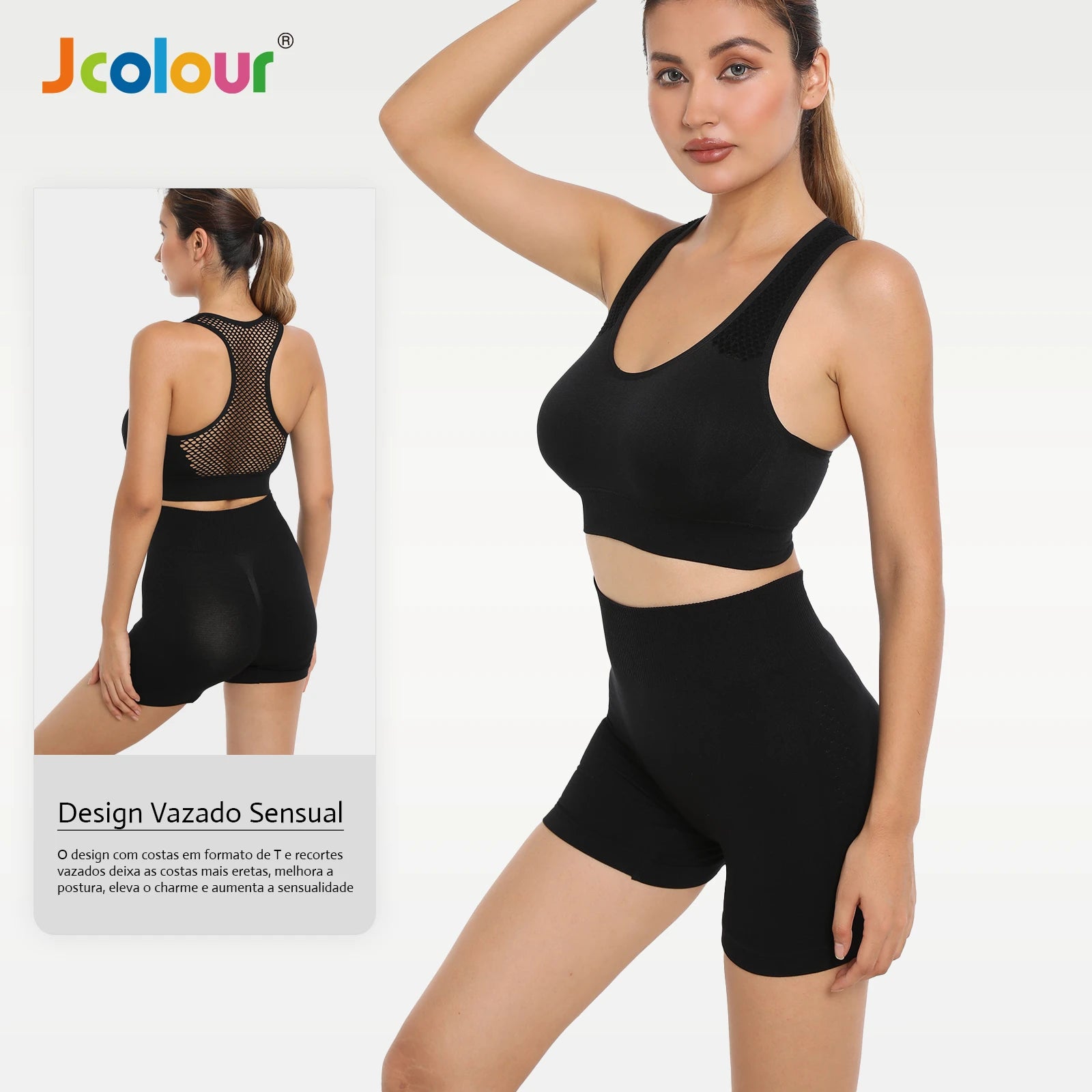 Conjunto de Top e Shorts Esportivo , Respirável e secagem rápida