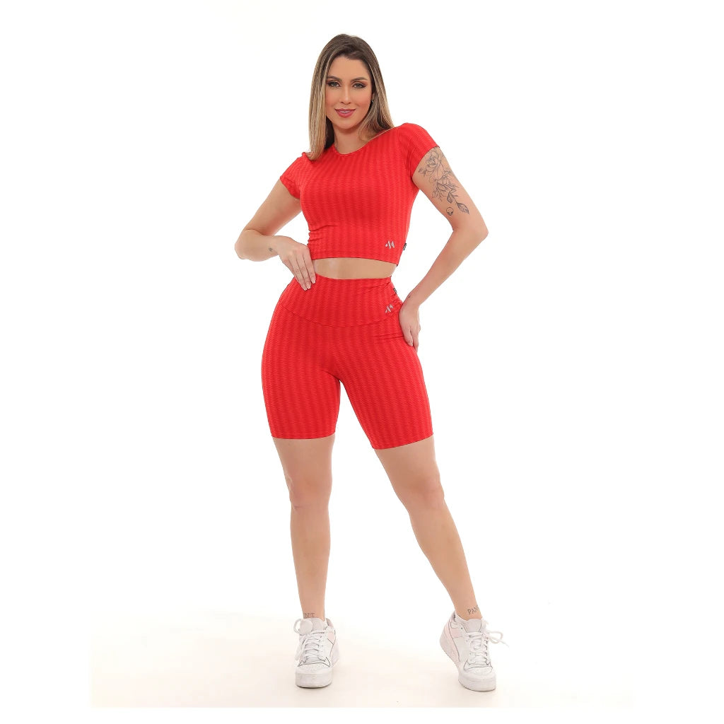 Conjunto Academia com Bermuda Estampado Modelo 3D