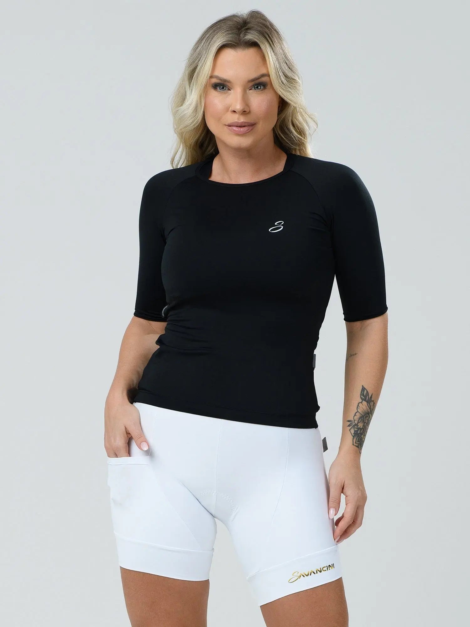 Camisa Preta Feminina de Ciclismo