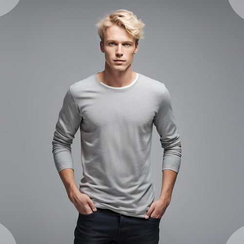 Camiseta Térmica Masculina Manga Longa Tecido Gelado Uv 50+