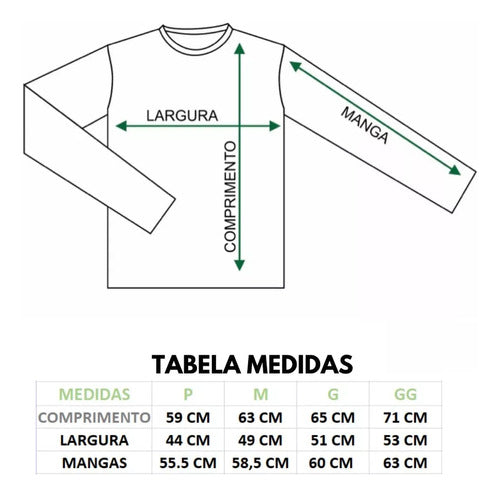 Camiseta Térmica Masculina Manga Longa Tecido Gelado Uv 50+