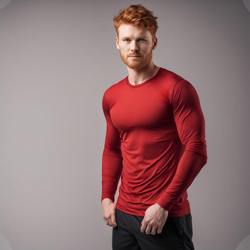 Camiseta Térmica Masculina Manga Longa Tecido Gelado Uv 50+