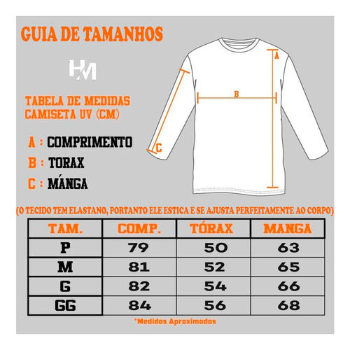 Camiseta Térmica Masculina Manga Longa Tecido Gelado Uv 50+