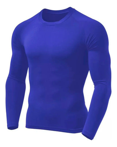 Camiseta Térmica Masculina Manga Longa Tecido Gelado Uv 50+