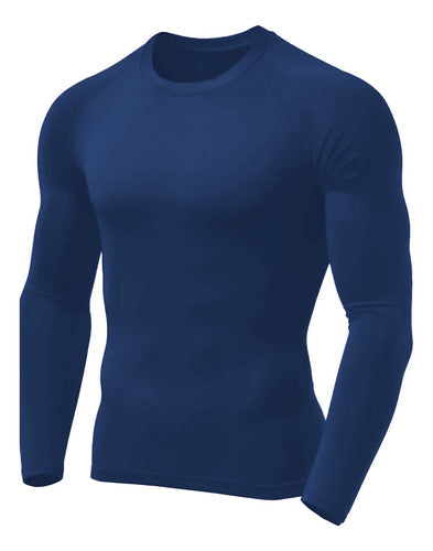Camiseta Térmica Masculina Manga Longa Tecido Gelado Uv 50+