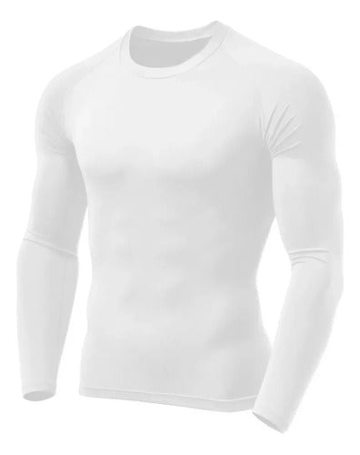 Camiseta Térmica Masculina Manga Longa Tecido Gelado Uv 50+