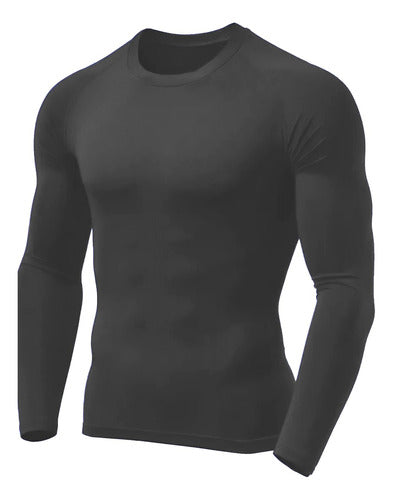 Camiseta Térmica Masculina Manga Longa Tecido Gelado Uv 50+