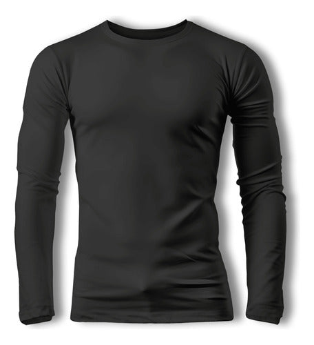 Camiseta Térmica Masculina Manga Longa Tecido Gelado Uv 50+